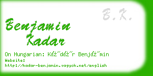 benjamin kadar business card